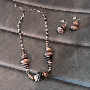“Stone” Necklace/Earrings Set